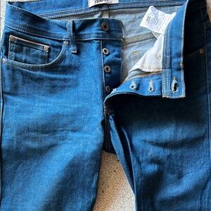 Naked & Famous Weird Guy Men's Selvedge Cerulean Blue Jeans 31 x 34 EUC